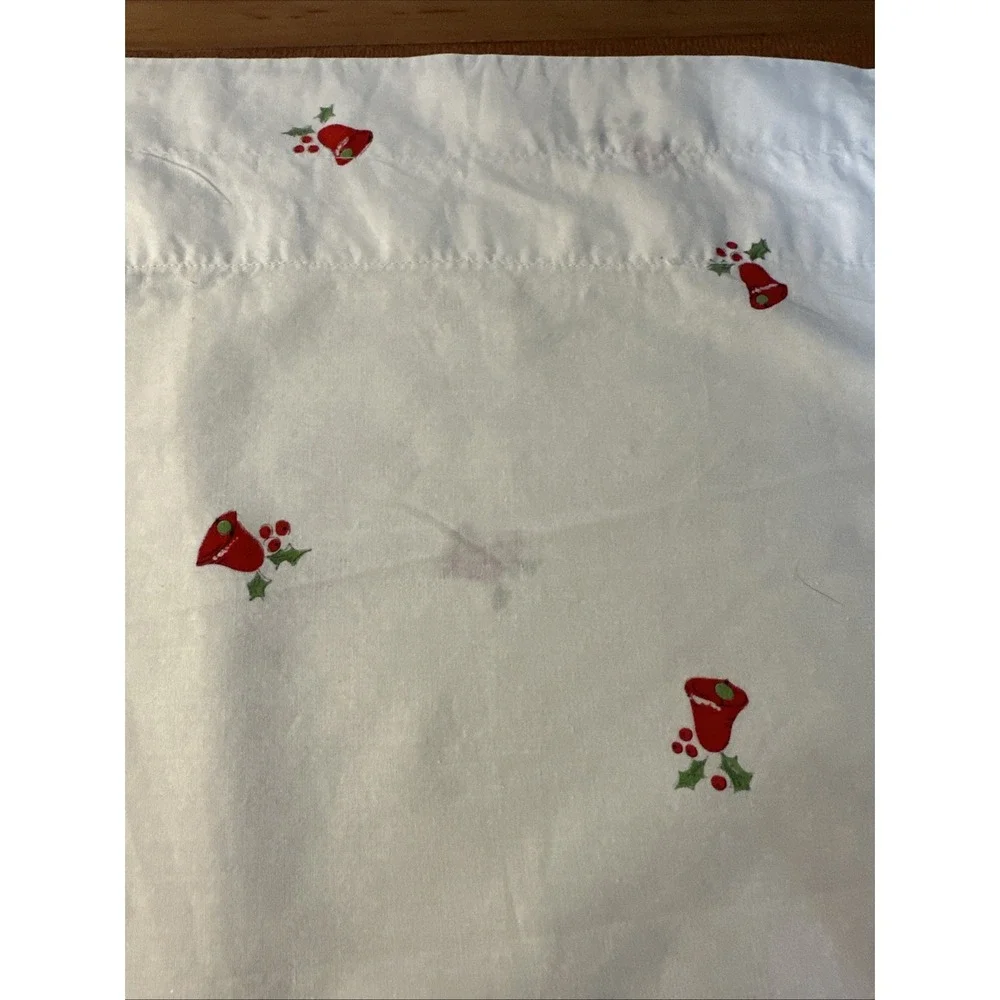 Vtg Rare Set Of 4 Christmmas Bells & Holly Rod Panel Curtains 26